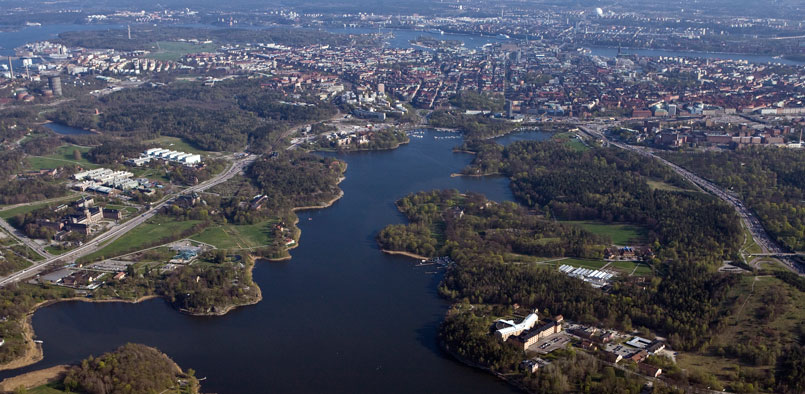 Flygbild över nationalstasparken